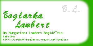 boglarka lambert business card